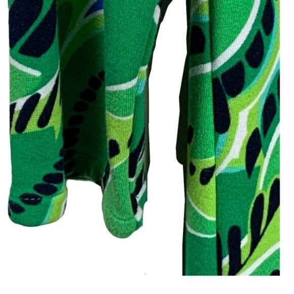 Crown & Ivy XS Tunic Top Green Blue Leaf Print Boho Fall Casual - Picture 8 of 13